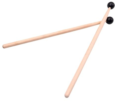 Holz Glockenspielschlägel 2 Stück für Glockenspiel und Stimmgabel | Khaki, Holz Gummi Ausführung, Angenehme Handhabung, Zubehör für Musikbegeisterte und Kinder