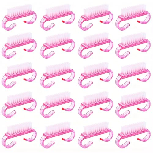 Nail Brush, 20PCS Nail Scrubbing Brushes,Plastic Handle Scrubbing Brush | Mini Nail Brush set, Nail Cleaning Scrubbing Brush with Firm Bristle Fingernail Cleaner for Hands, Toes & Jewelry