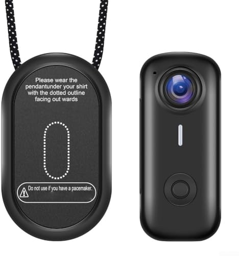 2K Thumb Action Camera, Portable Wearable Magnetic Mini Body Camera HD Video Recorder 30fps Vlogging Cam with Type-C and 650mAh Battery Powered(Black)