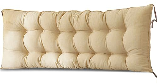 Wasserdichtes Bankkissen für Innen- und Außenbereich, Terrasse, Schaukel und Liege, ideal für Rattan, Zweisitzer und Garten-Sofa, 120 cm, beigefarbenes Sitzkissen