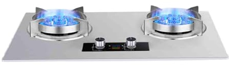 Cuisinière À Gaz Naturel À 2 Brûleurs, 5,2 KW Gaziniere, En Acier Inoxydable, Minuterie 180 Minutes, Fonctionnant Au Naturel Liquéfié, Facile À Nettoyer(LPG)