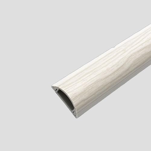 canalina passacavi muro Kit canalina per cavi in ​​PVC effetto legno Rosso Giallo Marrone Bianco Nero Grigio, copertura cavi a semicerchio 2 pezzi(White,W 50 MM L 100 CM)
