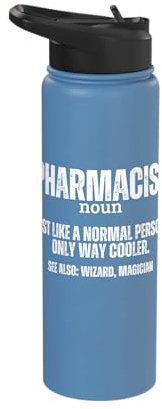 Pharmacist Definition Pharmacy Funny Pharmacist Stainless Steel Insulated Water Bottle