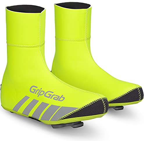 GripGrab Unisex Gripgrab Racethermo vinter racercykel neopren overtrækssko vandtæt varm lynlås Løs termo hjul sport överskor cykel, gul Hi-Vis, (46/47) EU