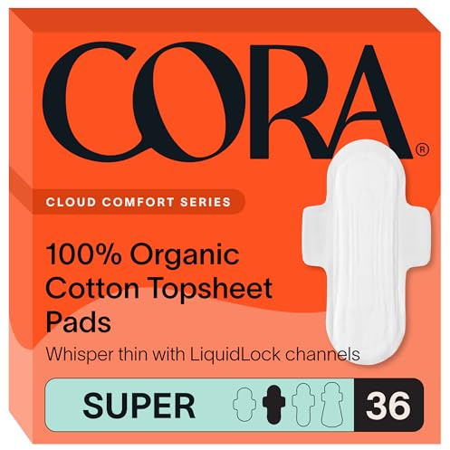 Cora 100% Organic Cotton Topsheet Pads (36 Super Pads)