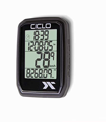 CICLO PROTOS 105 Ordenador de la Bicicleta, Unisex-Adult, Negro, estándar