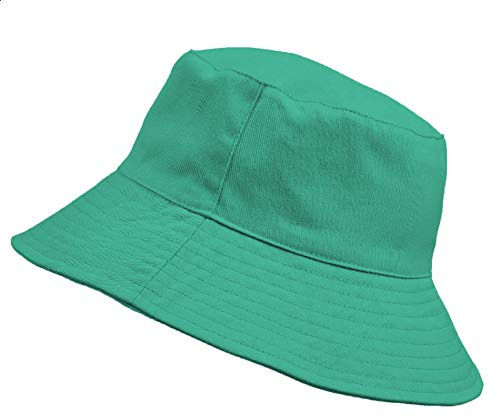 MFAZ Morefaz Ltd Kids Bucket Hat Youths Hats Summer Boy Girl Fisher Outdoor Sun Beach Cap Infants Hat Circumference 52cm (Emerald 52cm)