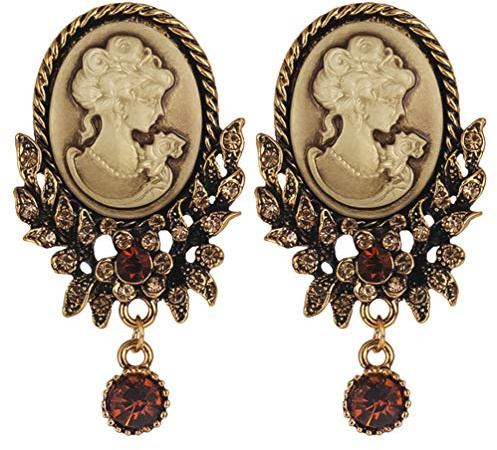 KESYOO 2 Stück Vintage Brosche Viktorianischen Cameo Pins Strass Brosche Pins Retro Brosche Pins für Frauen Mädchen Damen
