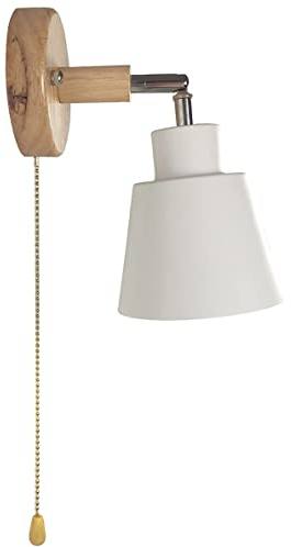 Chrasy Lámpara de pared de Moderna, Apliques de pared con Interruptor de Extracción E27 Luz de Noche Moderna para el Pasillo Sala de Estar del Dormitorio (Blanco)