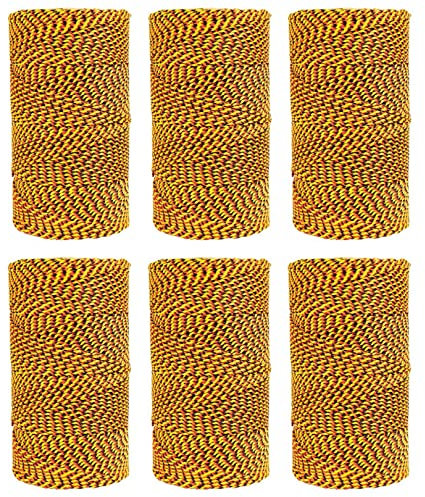 Kraft Tool Co. RO689 685 ft. Super Tough Bonded Braided Nylon Line Orange, Black and Gold, 6-Pack