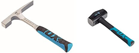 OX Pro Brick Hammer - 24 oz Geological & 4 lb Club Hammer with Comfortable Fibreglass Handle