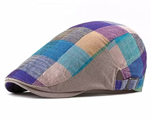QI YUAN Dünne Sommermütze Herren Damen leinen Flatcap Schiebermütze Barett Cap Schirmmützen