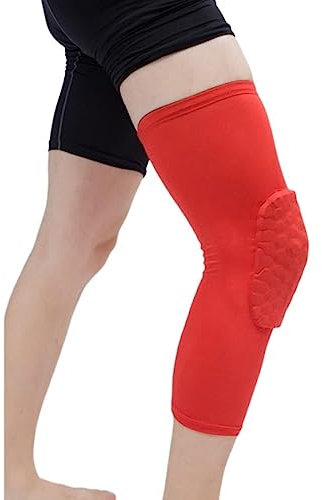 ZONTO Knee pads 1 Pair Pack Basketball Knee Pads Honeycomb Knee Pads Elastic Knee Pads Foam Support Volleyball Pads-Red,Xl