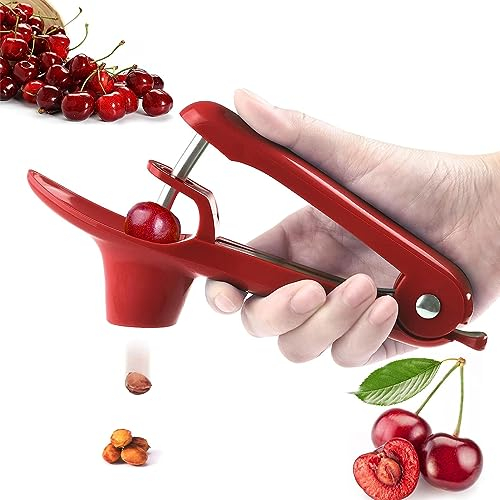 Denoyauteur Cerise,Dénoyauteur Cerises,Denoyauteur Olives,Dénoyauteur de Cerises avec Tige en Acier Inoxydable et Support en Silicone de Qualité Alimentaire pour Faire la Cerises Confiture,Cuisine
