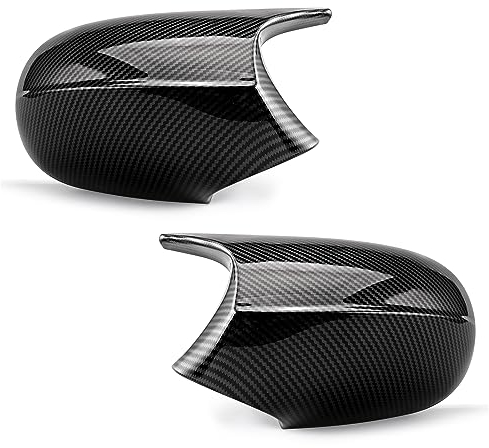Asasytal Capuchon de Miroir de Voiture, Cache-rétroviseur latéral Compatible avec BMW E87 E81 E82 E88 E90 E91 E92 E93 PRE-LCI, Coques de rétroviseurs, Fibre de carbone, 1 Paire