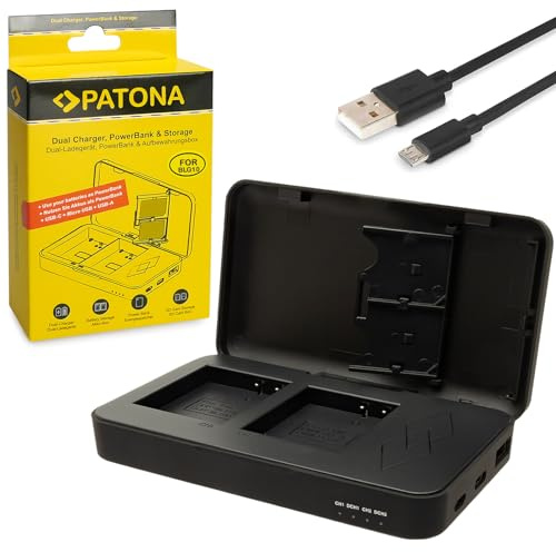 PATONA Dual Caricabatterie USB-C per Panasonic DMW-BLE9 DMW-BLG10 DMC-GF6 | Mini caricabatterie da viaggio per Lumix DC GX9 TZ202 TZ91 DMC GX7 GX80 LX100 TZ101 TZ99 TZ80, USB powerbank