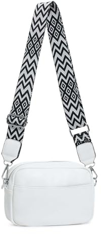 Damen Tasche Gürteltasche Brusttasche Umhängetasche Schultertasche Bauchtasche Crossbody Bag Hüfttasche Handtasche Abendtasche Kunstelder Weiß