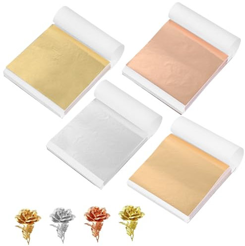 DIYEAH 400 Blatt Nageldekoration scheckheft scrabbook nailkndy bastelset craft basteln Kupferflocken Frischhaltefolie, Plastikfolie Vergoldungsflocken Blattgoldpapier Nagelfolie Alufolie