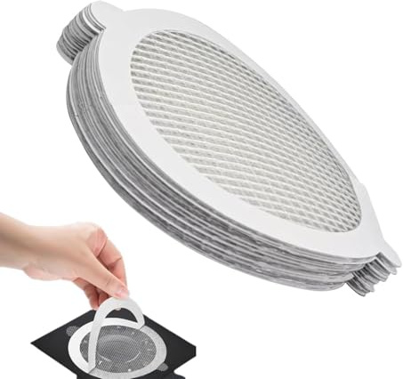 Lot de 10 Autocollants pour Grille de Drainage | Lot de 10 Autocollants en Maille filtrante pour Fond de Douche | Attrape-Cheveux | Cache-Cheveux étanche pour Toilettes, buanderie, Baignoire