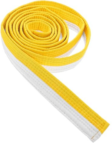 GAROZATION Taekwondo-ranglistengürtel Für Kampfsporttraining Und Wettkämpfe Verstellbarer Judogürtel Für Taillengrößen Weiß Und Gelb