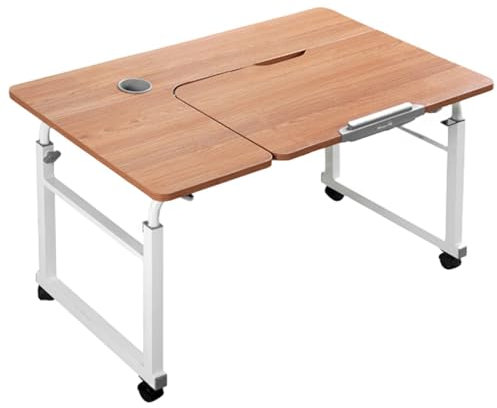 Überbetttisch mit Rollen, höhenverstellbar – Betttisch über dem Betttisch mit Rollen, Computertisch für Bett, mobiler Schreibtisch, Betttisch