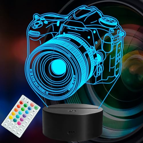 POSSHE 3D Nachtlicht mit Fernbedienung, 16 Farben wechselnd, RGB Blinkmodus, dimmbar, Fotografie Geschenke für Männer, Frauen, Weihnachten Dekor