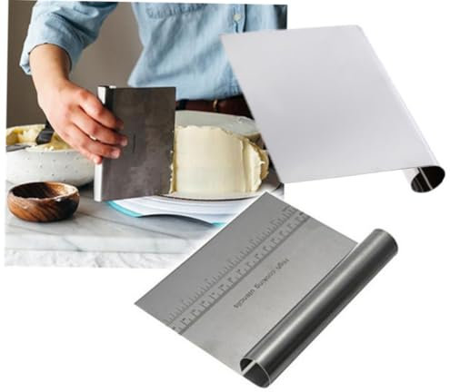 Amosfun 2pezzi Raschietto Per Torte in Acciaio Inox Tagliapasta Per Impasto Utensile Da Cucina Raschietto Per Dolci Accessori Per Cottura Al Forno Per Casa