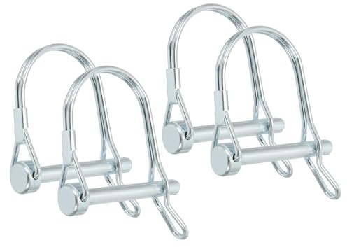 PATIKIL Pasador de Bloqueo de Eje con Oreja (6x45mm), 4 Piezas Pasador de Acoplador de Seguridad Pasador PTO Redondo Arco de Retención de Alambre y Oreja para Remolque de Granja