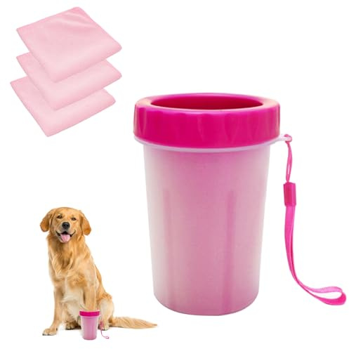 Dog Paw Cleaner, Pet Cleaning Brush Cup, Paw Washer, Paw Cleaner for Dogs, Dog Paw Washer, Paw Cleaner Cup, Dog Foot Washer, Portable Pet Paw Cleaner, Pet Paw Cleaner, Muddy Paw Cleaner with 3 Towels