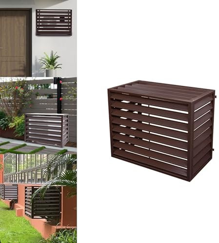 Ywanwaj Outdoor Condenser Protective Cover air source heat pump cover 1.5P/2~3P/5P Aluminum Air Conditioner Top Cover ac privacy fence For AC Prevents Foliage Wee an be used outdoors for many years