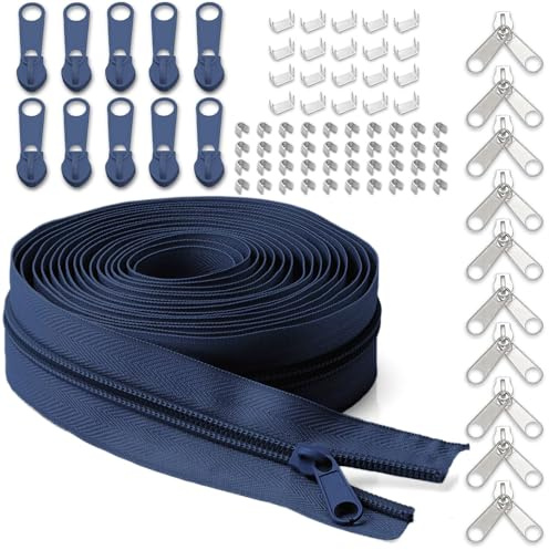 LHZHLE Rouleau de fermetures éclair continues pour la couture (330 Bleu marine, #3 Zipper)