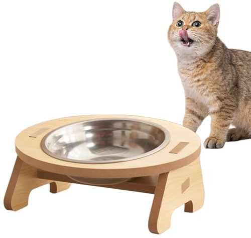 Gamelle Chat Surélevée, Gamelle Chat, 1 Bols Chat Nourriture, Gamelle pour Chat Surélevée avec Support 15° Incliné mit Tapis Gamelle Chaton, Gamelle Chien pour Chats et Petits Chiens