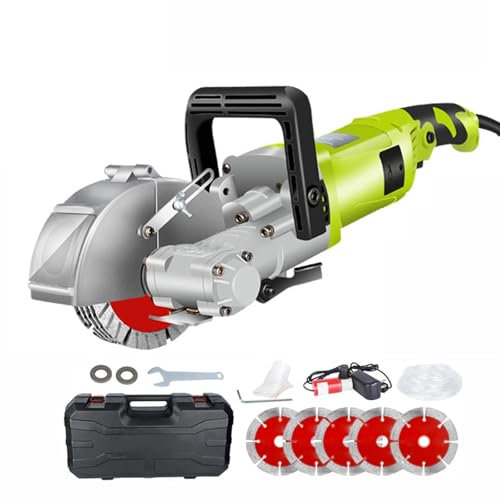 QIeCny Scanalatrice per Muri (4000 W/7500 Giri/min), Macchina per Scanalature A Muro, Senza Angoli Morti/Senza Polvere, profondità di Taglio: 0-37 Mm + Larghezza Massima: 33 Mm,121mm