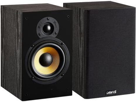 Davis Acoustics Hera 50 Noir - Paire d'enceintes étagère Passive 2 Voies/2 Haut-parleurs - Vendue à la Paire