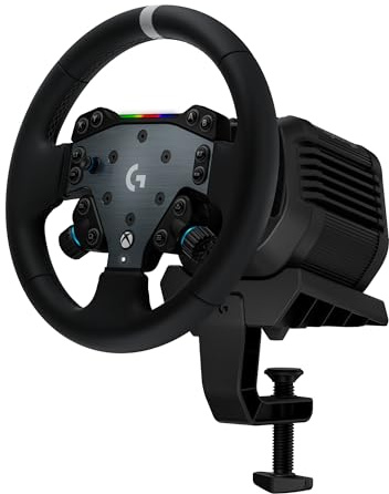 Logitech G RS50 System, 3-Piece Sim Racing Steering Wheel Setup base with 8 Nm Direct Drive, RS Wheel Hub,13 Buttons and RS Round 11-inch - For Xbox/PC - Black