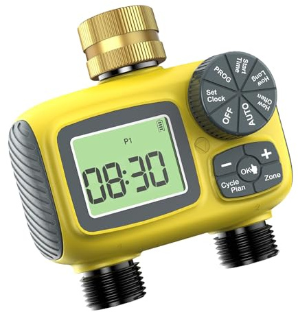 Temporizador de agua inteligente, dispositivo de riego automático para el cuidado de las plantas sin esfuerzo y conservación del agua, retardo de lluvia, controlador de riego LCD digital