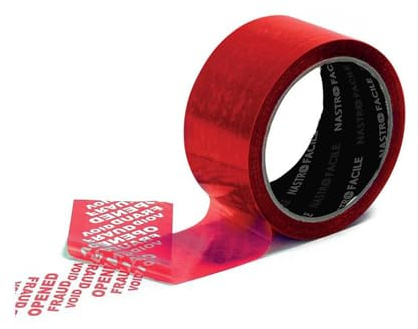 NASTRO FACILE 1PC Nastro Antieffrazione Di Sicurezza Per Protezione Prodotti Di Alto Valore E Documenti Sensibili 50mm x 50metri | Versione Standard o Personalizzata - Rosso