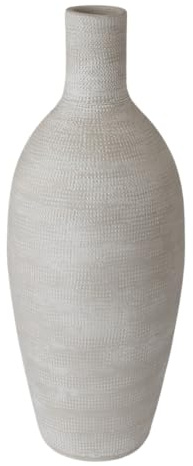 Bodenvase Tokio 80cm - Flaschenform, Creme grau, Keramik, Ø23cm CreaFlor Home