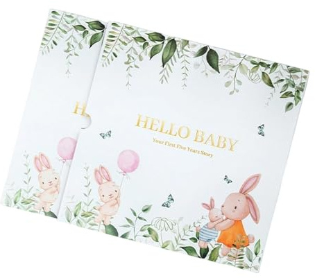 Libro de recuerdos de bebé para el primer año de hitos fotográficos, seguimiento de huellas de manos para registrar la memoria de crecimiento para los padres