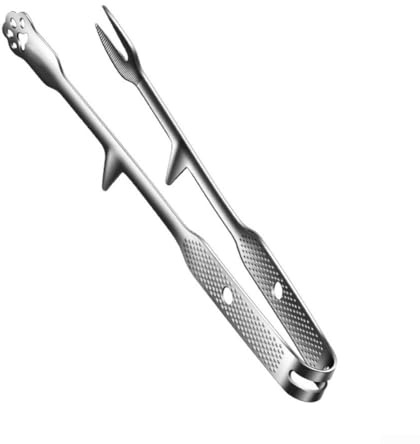 Pinzas para parrilla de acero inoxidable con marco de soporte autónomo para cocinar carne, ensaladas, pasteles, abrazadera de cocina