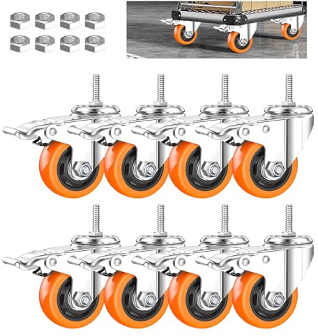 2 inch Spiral Caster, 8 Pcs Wheels Heavy Duty