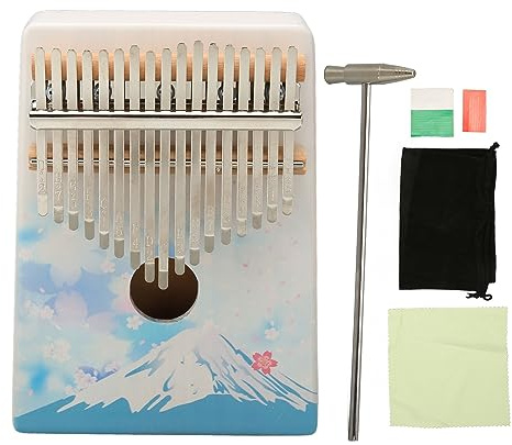 Kalimba 17 teclas barras de acero de aleación letras en relieve notas alivio del estrés Piano de pulgar con martillo de afinación para niños principiantes