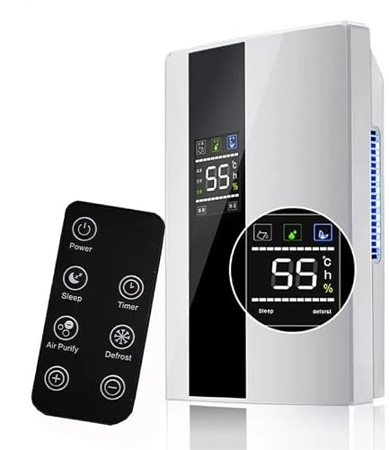 2 en 1 Deshumidificateur D Air & Purificateur D'Air 2200ML,pour 30m² (A) | Déshumidificateur d air Anti Moisissure,Dégivrage Automatique et Arrêt Automatique,Minuterie 24H,pour Salle Bain et Chambre