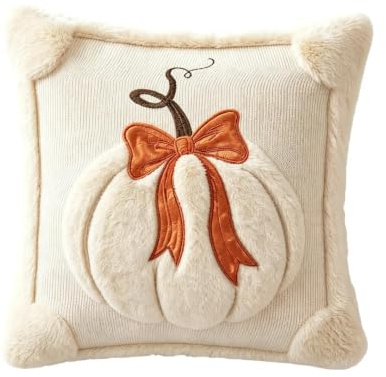 Dgayaeic s para Cojín Calabaza De Almohada Bordada Decorativa Estilo Granja
