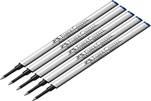 Faber-Castell 148712 Basic Refill Rollerball, Blau, 5 Stück