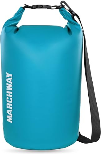 MARCHWAY Schwimmender, wasserdichter Trockensack, 5 l, 10 l, 20 l, 30 l, 40 l, Roll-Top-Sack hält Ausrüstung trocken für Kajakfahren, Rafting, Bootfahren, Schwimmen, Camping, Wandern, Strand, Angeln