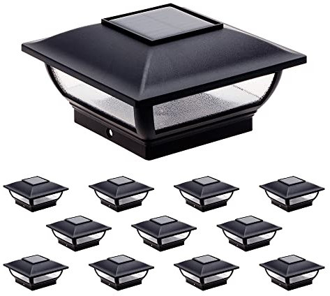 GreenLighting Royalty - Lampada solare per pali in legno da 7 lumen, per pali in legno da 4 x 4 o 5 x 5 mm, confezione da 12