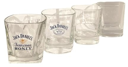 Jack Daniel's Old No.7 - Juego de 4 vasos de whisky coleccionables