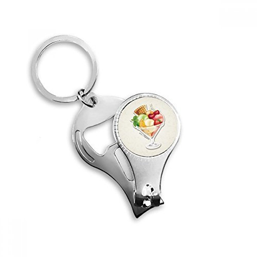 Cerise orange fraise fruits sucrés crème glacée anneau pince porte-clés décapsuleur coupe-bouteille
