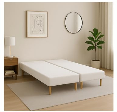 by sommiflex SOMMIER TAPISSIER Blanc 90x200x2 (180x200) avec Pieds offerts –
